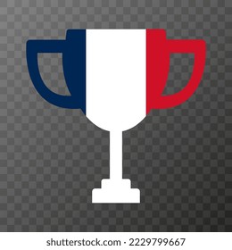 Cup of the winner of the competition in the color of France. Vector illustration.