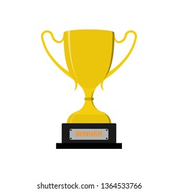 Cup of the winner of the competition or of competitions, flat design