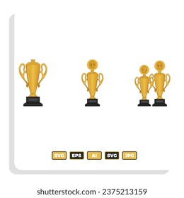 Cup winner icon. The golden cup vector is a symbol of victory in a sporting event.