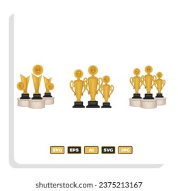 Icono del ganador de la copa. El vector de la copa de oro es un símbolo de victoria en un evento deportivo.