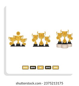 Cup winner icon. The golden cup vector is a symbol of victory in a sporting event.