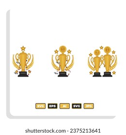 Cup Sieger Symbol. Der goldene Tasse-Vektor ist ein Symbol für den Sieg bei einem sportlichen Ereignis.