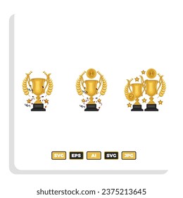 Cup winner icon. The golden cup vector is a symbol of victory in a sporting event.