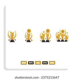 Cup winner icon. The golden cup vector is a symbol of victory in a sporting event.