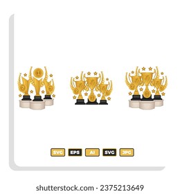 Cup Sieger Symbol. Der goldene Tasse-Vektor ist ein Symbol für den Sieg bei einem sportlichen Ereignis.