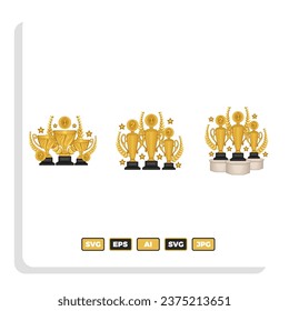 Icono del ganador de la copa. El vector de la copa de oro es un símbolo de victoria en un evento deportivo.