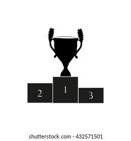 Cup winner and a pedestal