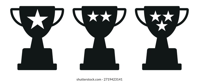 Ganador de la copa y Ilustración vectorial de icono creativo de la cinta. Diseño Tropy dorado ganador del premio. Señal de campeón. Plantilla de diseño de Vector de icono de taza de Tropy.