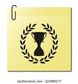 Cup with wreath - vector icon