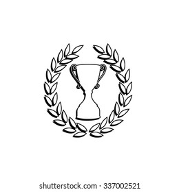 Cup with wreath - vector icon
