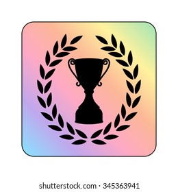 Cup with wreath - vector icon