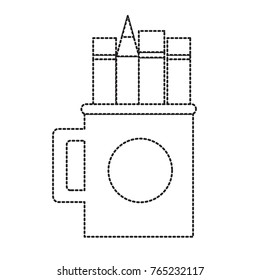 cup with writing tools icon