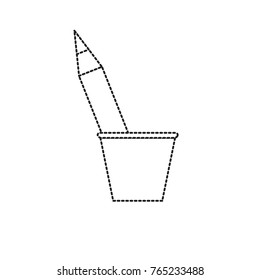 cup with writing tools icon