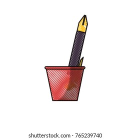 cup with writing tools icon