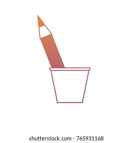 cup with writing tools icon