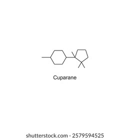 Cuparane skeletal structure.Sesquiterpene compound schematic illustration. Simple diagram, chemical structure.