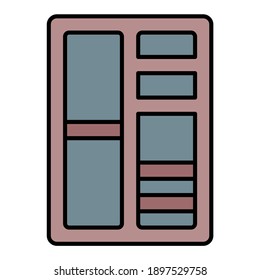 cupboard accessories wardrobe using soft color and filled line style