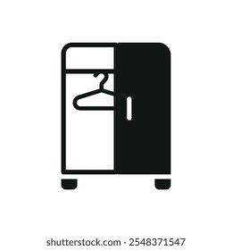 Cupboard bedroom icon vector basic design simple and modern concept graphic