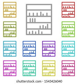 Cupboard, books multi color icon. Simple thin line, outline vector of book icons for ui and ux, website or mobile application