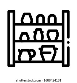cupboard with clay products icon vector. cupboard with clay products sign. isolated contour symbol illustration