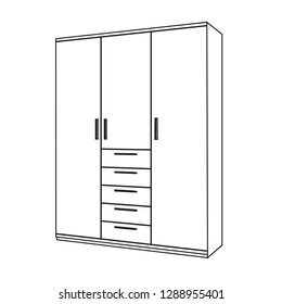 cupboard contour vector illustration isolated