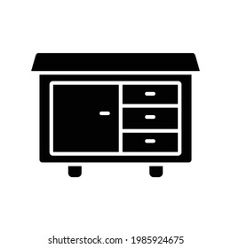Cupboard design. Glyph icon style. simple illustration. Editable stroke. Design template vector