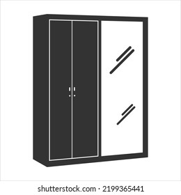 Cupboard design illusration. a simply design with black color