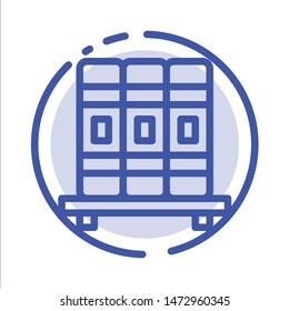 Cupboard, Education, Studies Blue Dotted Line Line Icon