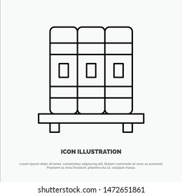 Cupboard, Education, Studies Line Icon Vector