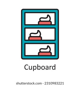 Cupboard Filled Outline Icon Design illustration. Art and Crafts Symbol on White background EPS 10 File