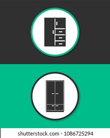 Cupboard flat design illustration. Simple vector icon.