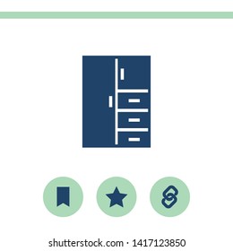 Cupboard flat design illustration. Simple vector icon.