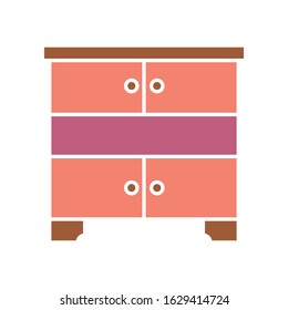 Cupboard flat icon design vector illustration