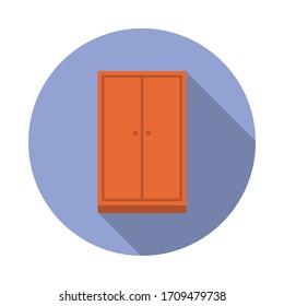 cupboard flat long shadow icon. Simple color vector of Furniture icons for ui and ux, website or mobile application