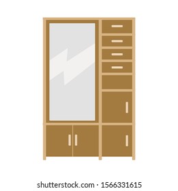 cupboard flat vector at school ilustration