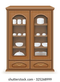 cupboard furniture made of wood vector illustration isolated on white background