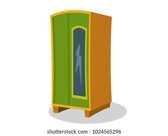 Cupboard with Glass Mirror Vector Image 