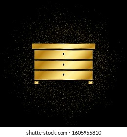 Cupboard gold, icon. Vector illustration of golden particle