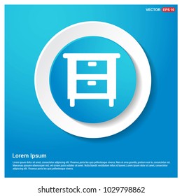 Cupboard Icon Abstract Blue Web Sticker Button