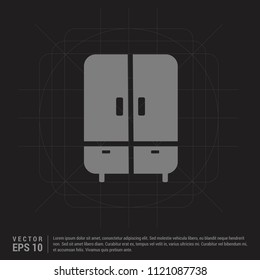 Cupboard Icon - Black Creative Background - Free vector icon