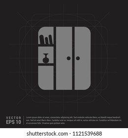 Cupboard Icon - Black Creative Background - Free vector icon