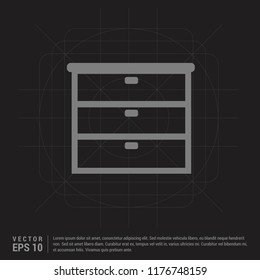Cupboard Icon - Black Creative Background - Free vector icon