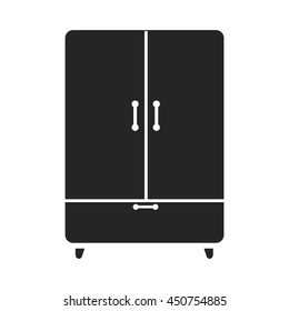 Cupboard icon black simple. One icon of a large interiour collection.