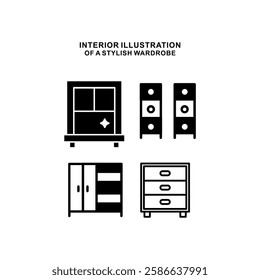Cupboard Icon - Classic Graphic Art stock illustration cupboard Furniture