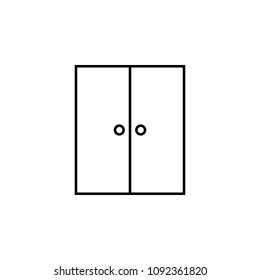 cupboard icon. Element of simple web icon with name for mobile concept and web apps. Thin line cupboard icon can be used for web and mobile on white background