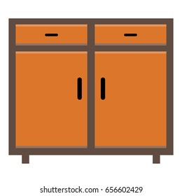 Cupboard icon flat color