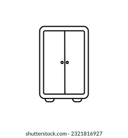 Cupboard Icon. Flat Color Design. Vector Illustration.