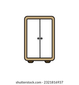 Cupboard Icon. Flat Color Design. Vector Illustration.