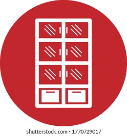 Icono de armario estilo plano eps 10 para diseño web y uso de API