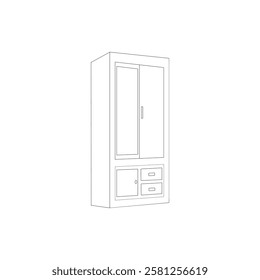Cupboard icon flat style isolated. Vector